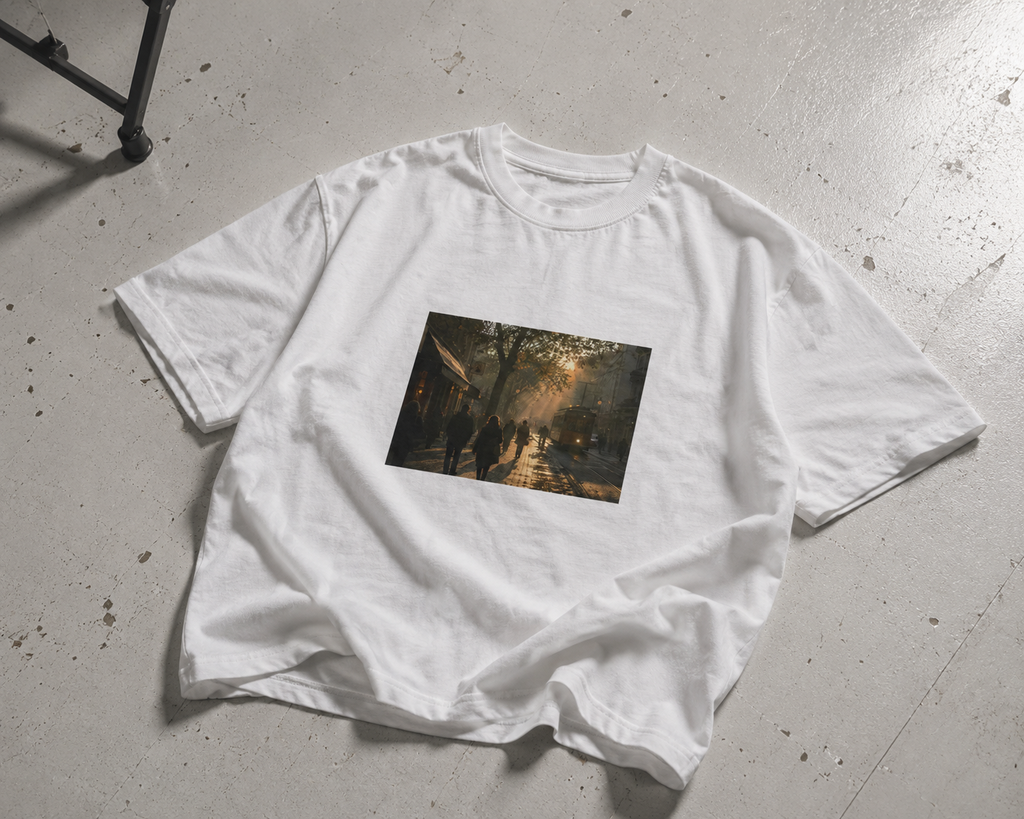 Cobblestone street box tee