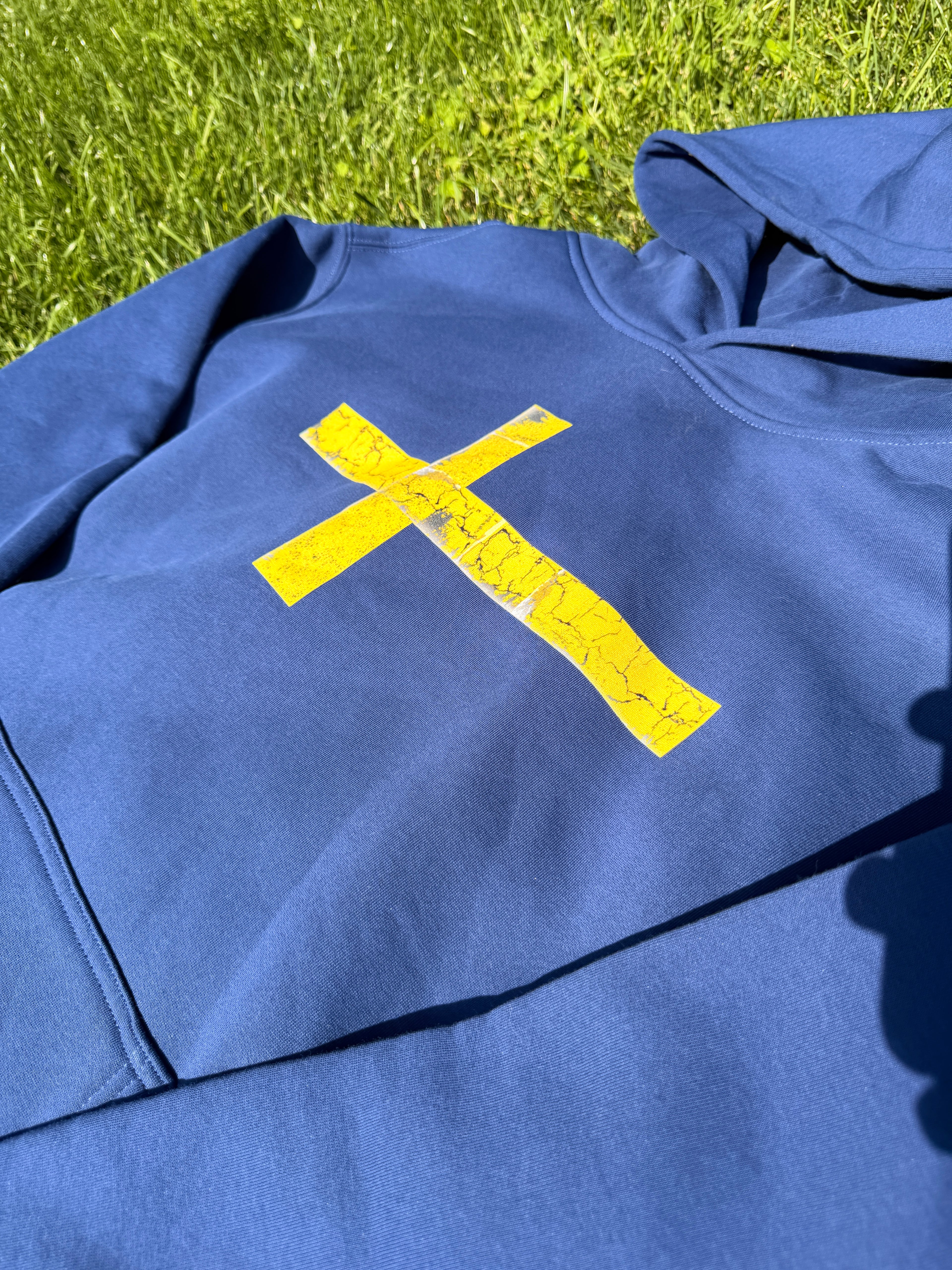 Cross distressed hoodie