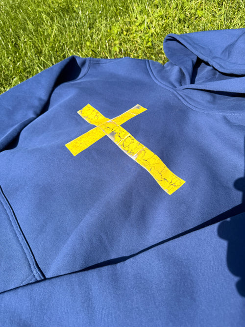 Cross distressed hoodie