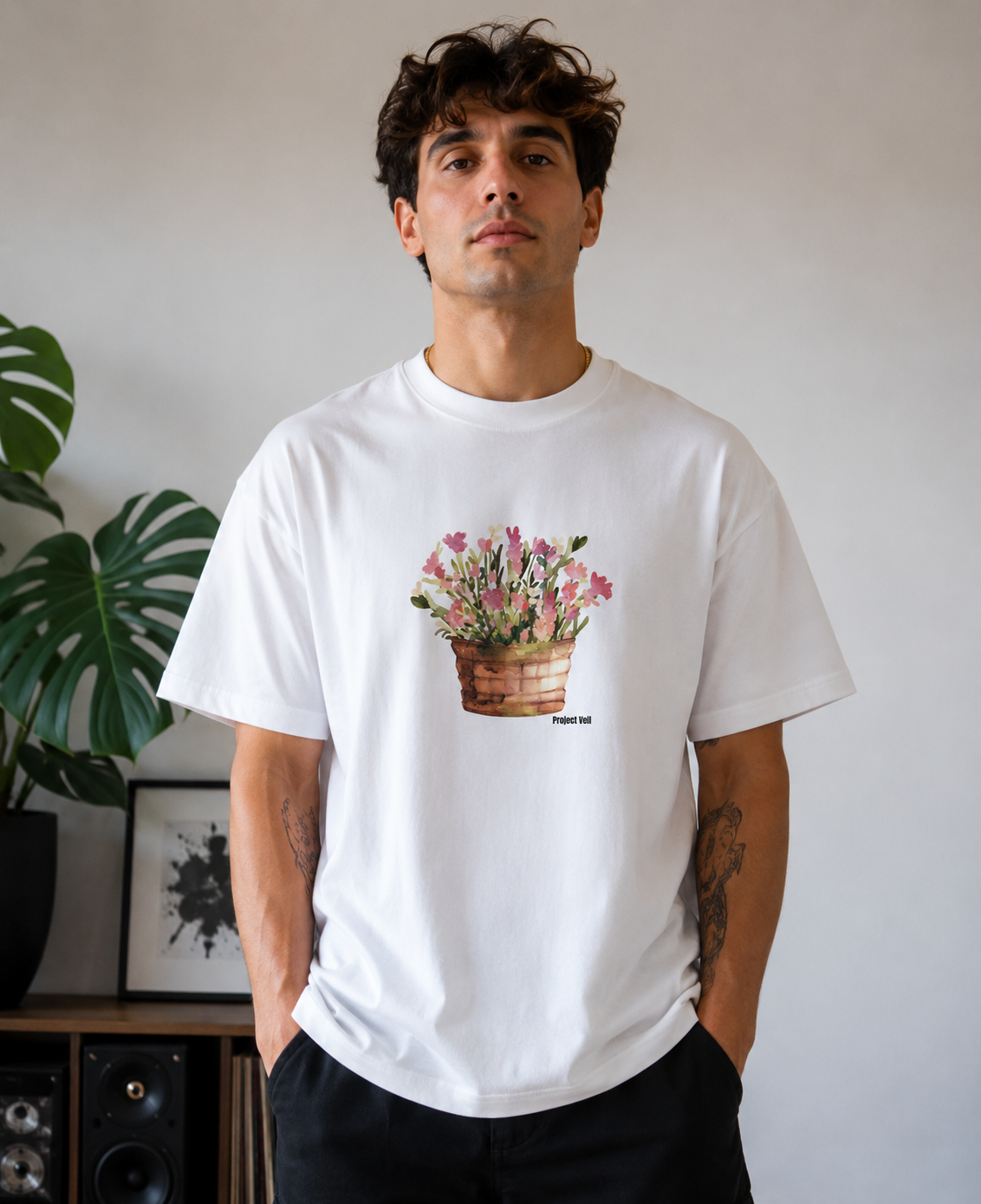 Flowers oversized tee