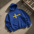 Cross distressed hoodie
