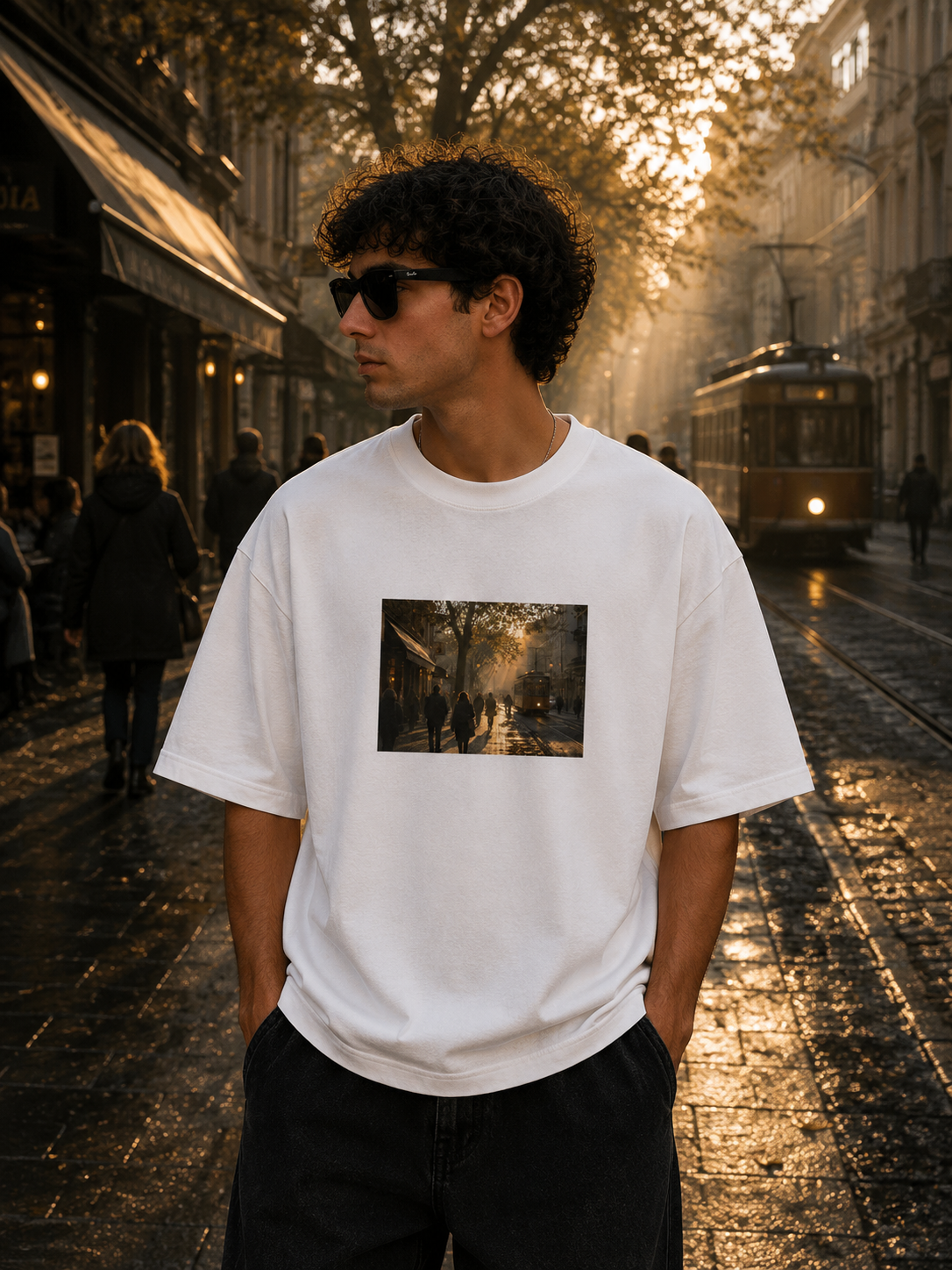 Cobblestone street box tee